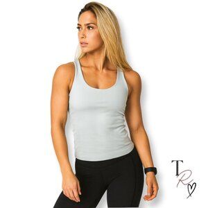 OGL Scoop Neck Brami Athletic Casual Built in Bra Tank Top in Grey Size Small